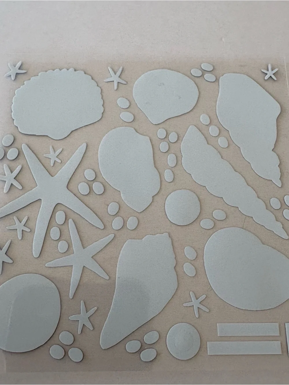 Santorini Shells Blue Seashell Sticker Sheet - Scrapbook junk journal